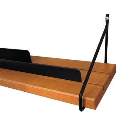 Prateleira-porta Livros Com Metal E Madeira Ou Mdf Life Amêndoa-preto