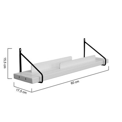 Prateleira-porta Livros Com Metal E Madeira Ou Mdf Life Branco