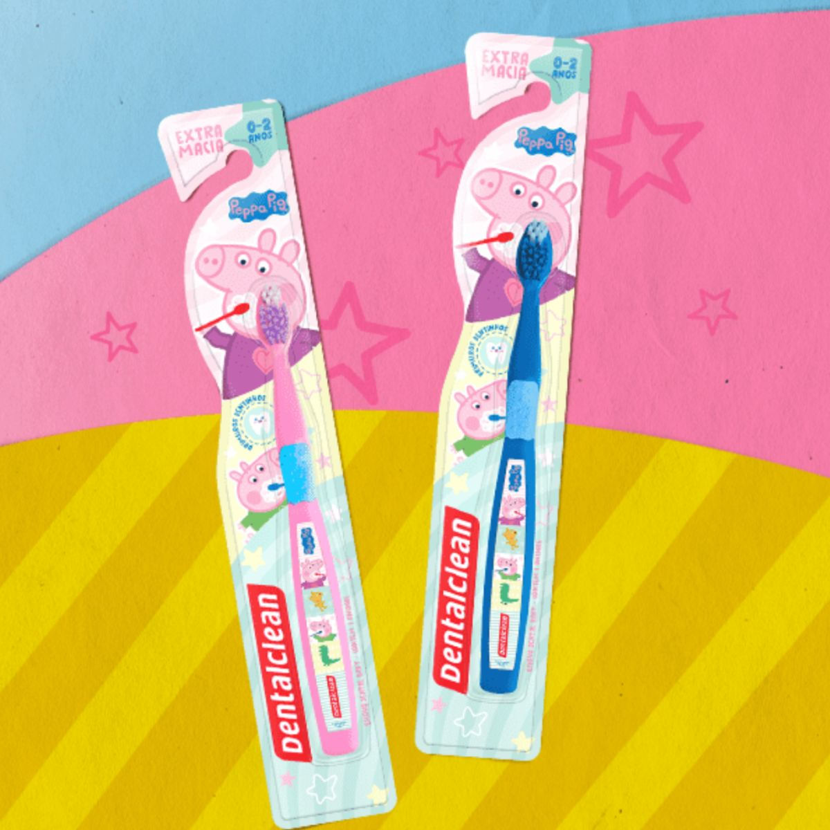 ESCOVA DE DENTE BABY - PEPPA PIG - 0-2 ANOS - DENTALCLEAN