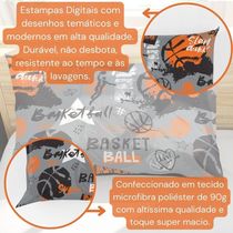 Porta Travesseiro Fronha Avulsa Basquete 70cm X 50cm - Estampa Digital Esporte