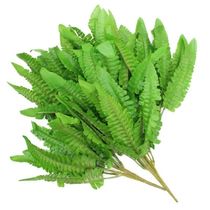 17114470908091 Ramo Decoração Arranjo Samambaia Planta Artificial Verde Plástico 6 Galhos 35cm