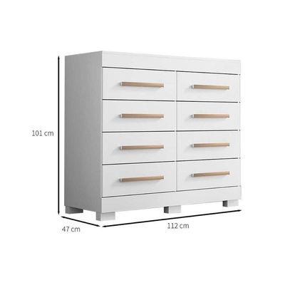 Cômoda Casal Nalu C/ 8 Gavetas Nature/off White - Acp