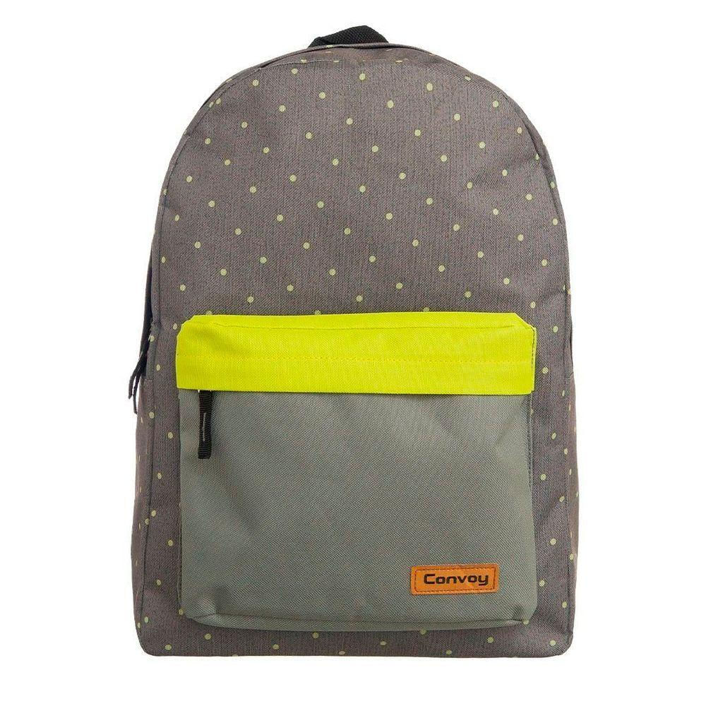 Bolsa Mochila Escolar Cinza Com Poá Feminina