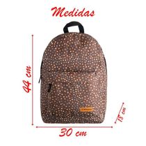 Bolsa Mochila Escolar Poá Marrom Unissex