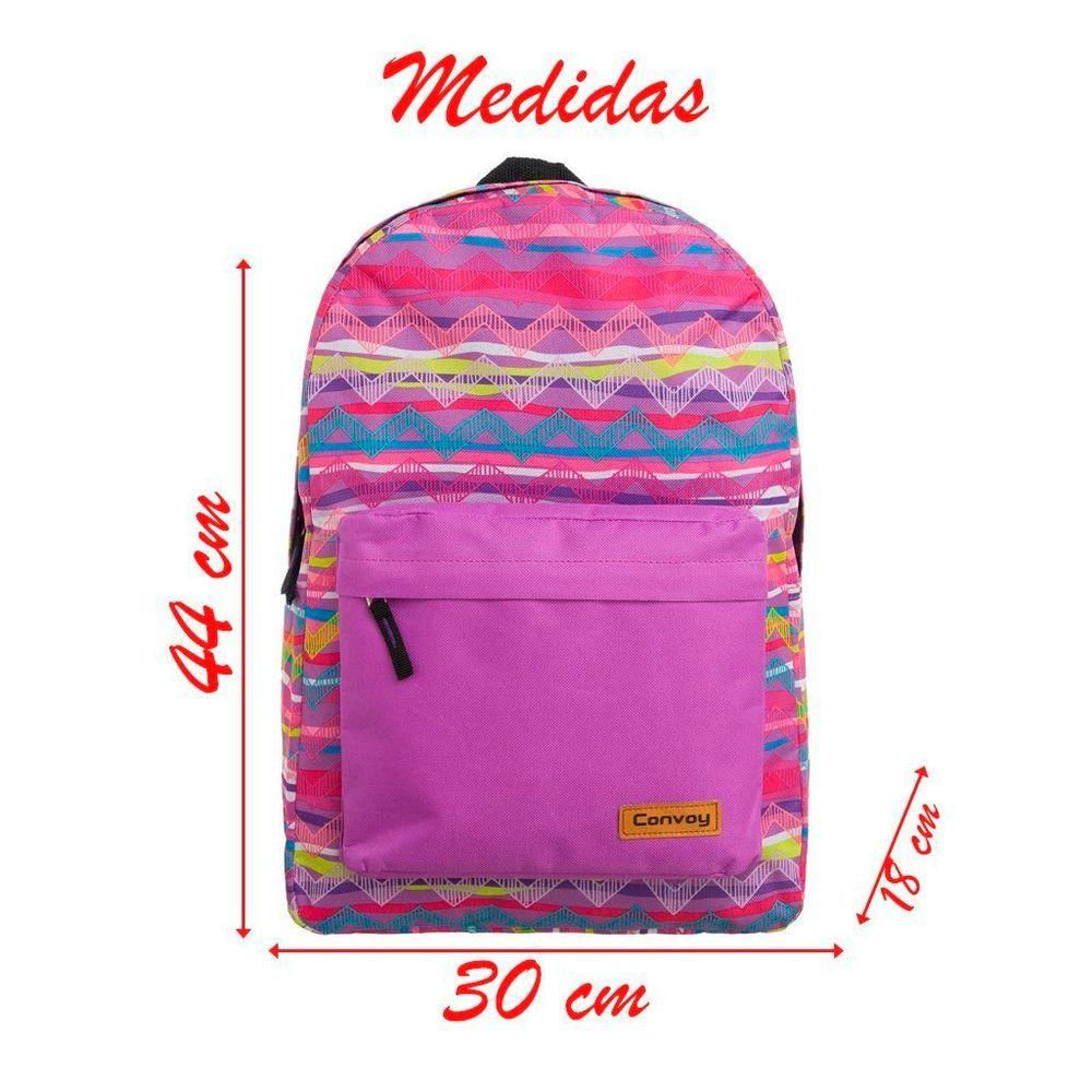 Bolsa Mochila Escolar Lilás Colorido Feminina