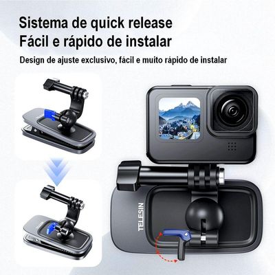 Suporte Clipe Magnético 360° Para Alça De Mochila - Telesin