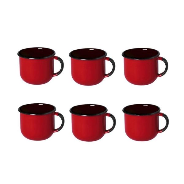 Jogo De Xícara De Cafezinho 6 Pçs Esmaltada 120Ml Ewel