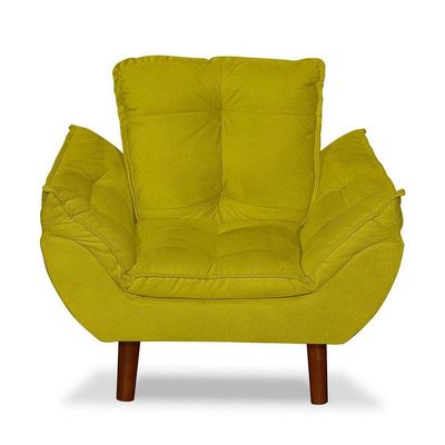 Mini Poltrona Cadeira Opala Infantil De Criança Suede Amarelo
