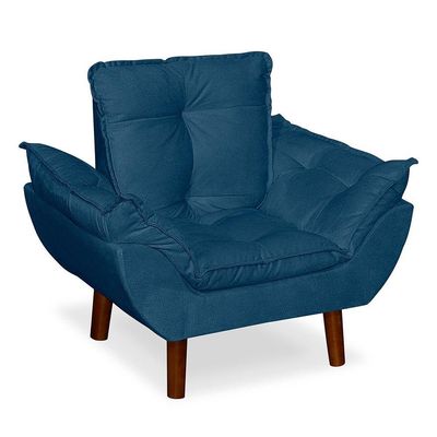 Mini Poltrona Cadeira Opala Infantil De Criança Suede Azul Marinho