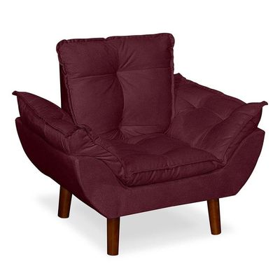 Mini Poltrona Cadeira Opala Infantil De Criança Suede Bordô