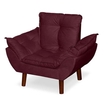 Mini Poltrona Cadeira Opala Infantil De Criança Suede Bordô
