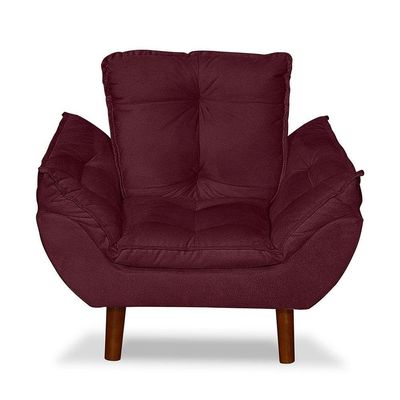 Mini Poltrona Cadeira Opala Infantil De Criança Suede Bordô