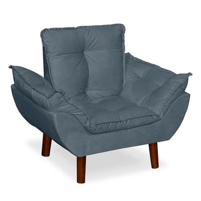 Mini Poltrona Cadeira Opala Infantil De Criança Suede Azul Turquesa