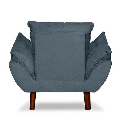 Mini Poltrona Cadeira Opala Infantil De Criança Suede Azul Turquesa