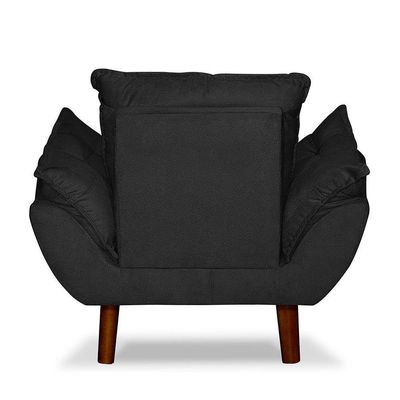 Mini Poltrona Cadeira Opala Infantil De Criança Suede Preto.