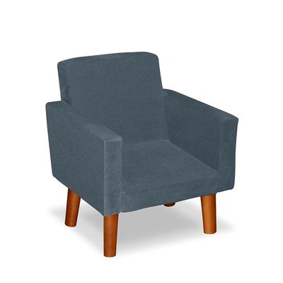 Mini Poltrona Cadeira Infantil Nina De Criança Suede Azul Turquesa