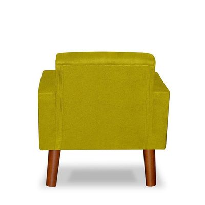 Mini Poltrona Cadeira Infantil Nina De Criança Suede Amarelo