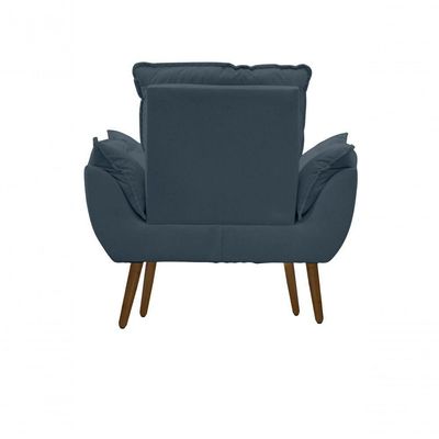 Kit C- 01 Poltrona Opala + 01 Puff Opala Elegante Suede Azul Turquesa