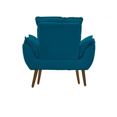 Kit C- 01 Poltrona Opala + 01 Puff Opala Elegante Suede Azul Tiffany