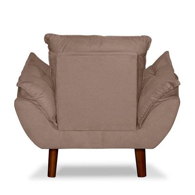 Mini Poltrona Cadeira Opala Infantil De Criança Suede Cappuccino