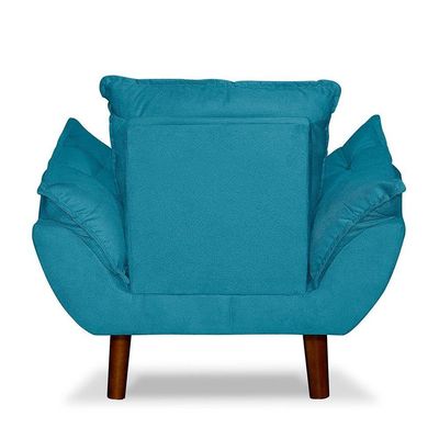 Mini Poltrona Cadeira Opala Infantil De Criança Suede Azul Tiffany