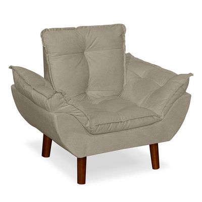 Mini Poltrona Cadeira Opala Infantil De Criança Suede Bege