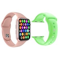 17115681352255 Kit 1 Relógio Smartwatch S Rosa + 1 Pulseira Silicone Verde