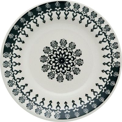 Kit 10 Pratos Fundos Donna Folk Oxford Cerâmica 22cm