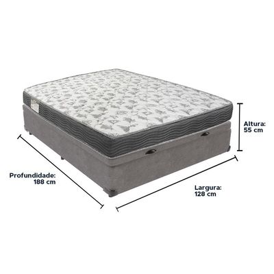 Cama Box Baú Iso100 Ortobom Viúvo Cinza Espuma D33