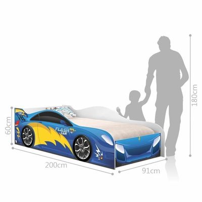 Cama Carro Fast Menino Azul Solteiro