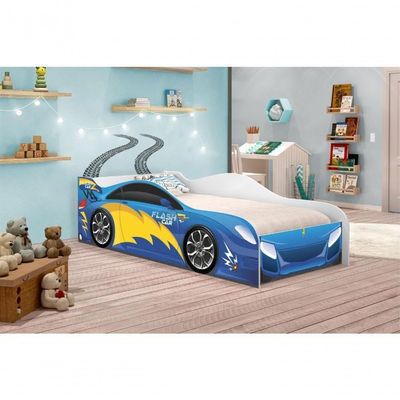 Cama Carro Fast Menino Azul Solteiro