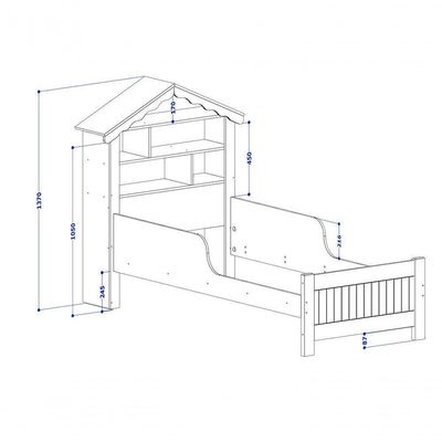 Cama Casinha De Boneca Com Nichos, Prateleira E Colchão Rosa