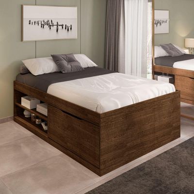 Cama De Casal Box Sapateira Moal Malbec