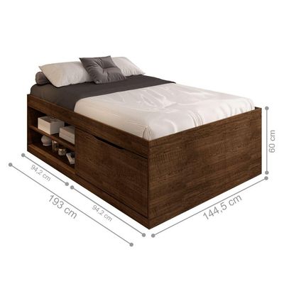 Cama De Casal Box Sapateira Moal Malbec