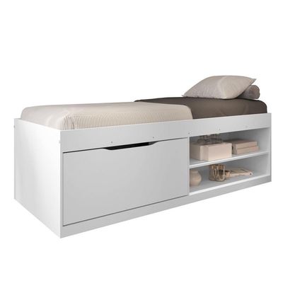 Cama Box Sapateira Moal Branco Com Colchão