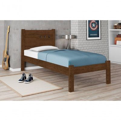 Cama Solteiro Paloma Malbec Com Colchão