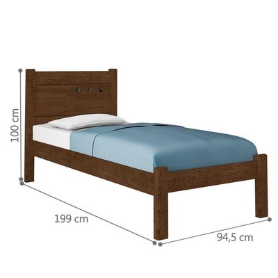 Cama Solteiro Paloma Malbec Com Colchão