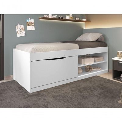 Cama Box Sapateira Moal Branco Com Colchão