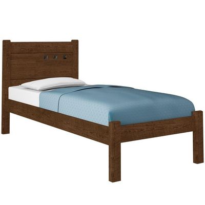 Cama Solteiro Paloma Malbec Com Colchão