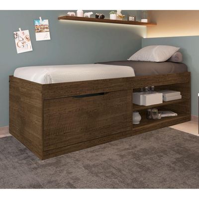 Cama Box Sapateira Moal Malbec Com Colchão