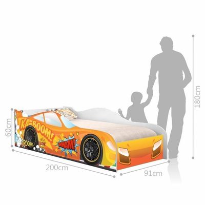 Cama Carro Vrooom Laranja Solteiro