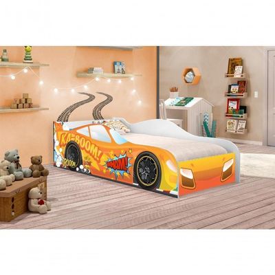 Cama Carro Vrooom Laranja Solteiro