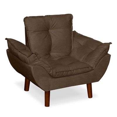 Mini Poltrona Cadeira Opala Infantil De Criança Suede Marrom