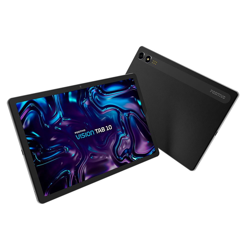 Tablet Positivo Vision Tab 10 4GB RAM 128GB Câmera 13MP e 5MP 10,1" HD IPS Android 13 - Preto