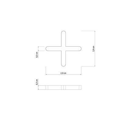 Espaçador Cruzeta Plástico Tramontina 3 mm (Saco com 100 un.)