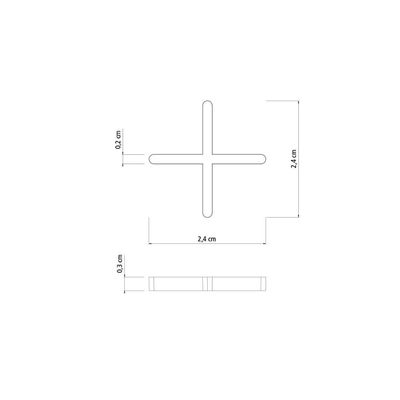 Espaçador Cruzeta Plástico Tramontina 2 mm (Saco com 100 un.)