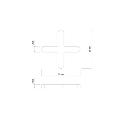 Espaçador Cruzeta Plástico Tramontina 5 mm (Saco com 100 un.)