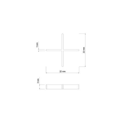 Espaçador Cruzeta Plástico Tramontina 1 mm (Saco com 100 un.)