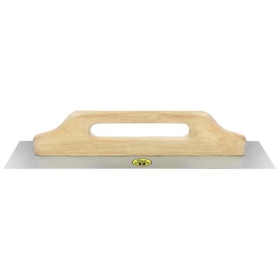 Desempenadeira Metálica de Base Lisa Tramontina para Drywall sem Dentes com Cabo de Madeira