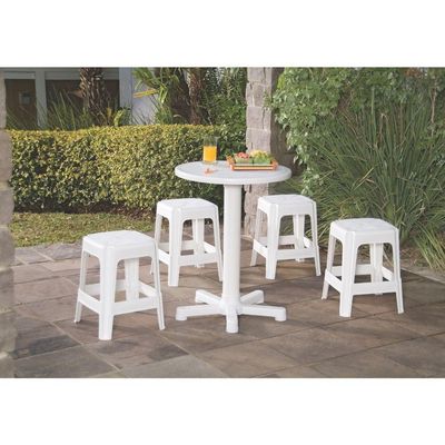 Banqueta Tramontina Icarai em Polipropileno Branco